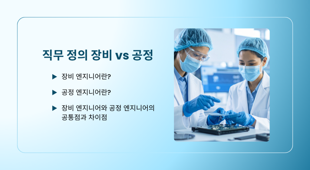 직무 정의 장비 vs 공정